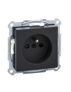 Gniazdo wtykowe z uziemieniem i przesłoną, b.śrub., antracyt, Sys M Merten MTN2500-0414 Schneider 2