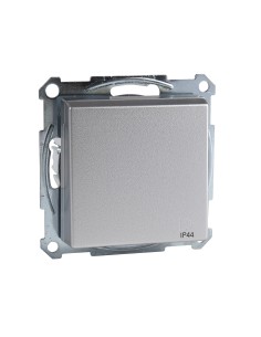 Gniazdo wtykowe SCHUKO z klapką, IP44, z przesłoną, zaciski śrub., alu, Sys M Merten MTN2414-0460 Schneider 2