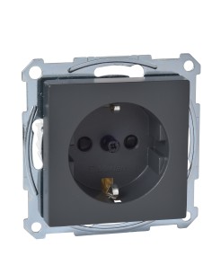 Gniazdo wtykowe SCHUKO, z przesłoną, zaciski śrubowe, antracyt, system M Merten MTN2400-0414 Schneider 2