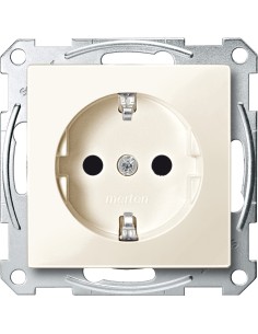 Gniazdo wtykowe SCHUKO, z przesłoną, zaciski śrubowe, kremowy, połysk, system M Merten MTN2400-0344 Schneider 2