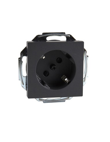Gniazdo wtykowe SCHUKO 45° z przesłoną, zaciski bezśrubowe, antracyt, system M Merten MTN2370-0414 Schneider