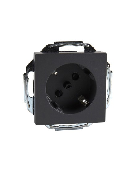 Gniazdo wtykowe SCHUKO 45° z przesłoną, zaciski bezśrubowe, antracyt, system M Merten MTN2370-0414 Schneider