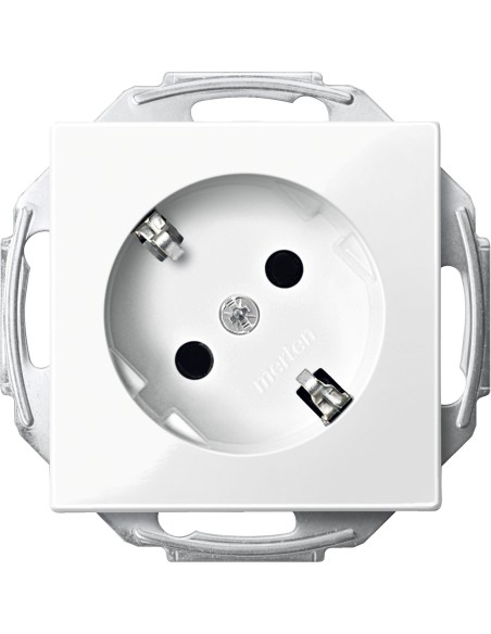 Gniazdo wtykowe SCHUKO 45° z przesłoną, b.śrub., B.P, P, Sys M Merten MTN2370-0319 Schneider