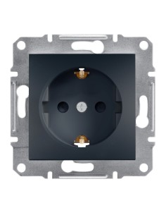 Asfora Gniazdo pojedyncze SCHUKO z przesł. bez ramki, antracyt EPH2900271 Schneider 2