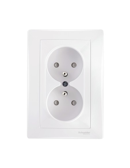Sedna gniazdo podwójne 2x2p+z kompletne białe SDN2800621 - hurtownia elektryczna Amper.pl