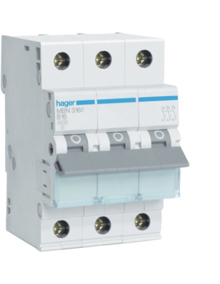 Wyłącznik nadprądowy S303 B16A Hager MBN316E - hurtownia elektryczna Amper.pl