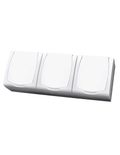 Madera gniazdo hermetyczne 3-krotne IP44 klapka biała białe GNH-3NZ 00 w - hurtownia elektryczna Amper.pl 2