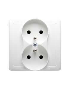 Basic Moduł gniazdo podwójne 2x2p+z kompletne białe - hurtownia elektryczna Amper.pl 2