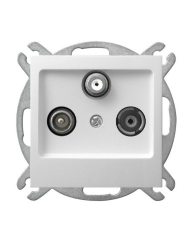 Impresja gniazdo RTV/SAT przelotowe białe Ospel GPA-YSP/m/00 - hurtownia elektryczna Amper.pl