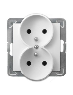 Impresja gniazdo podwójne 2x2p+z bez ramki białe GP-2YRZ m 00 - hurtownia elektryczna Amper.pl 2