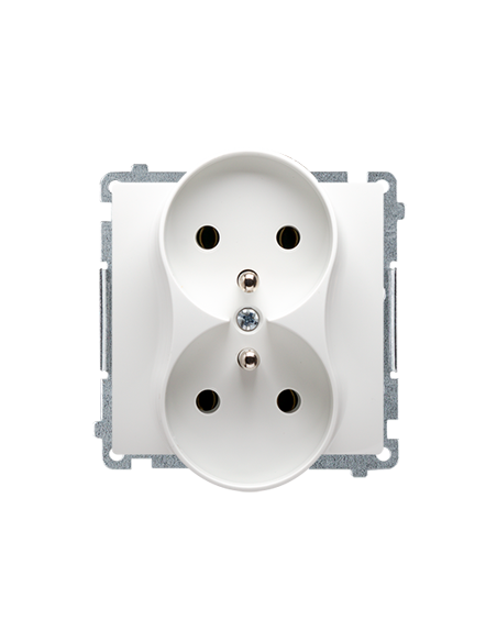 Basic Moduł gniazdo podwójne 2x2p+z bez ramki białe - hurtownia elektryczna Amper.pl