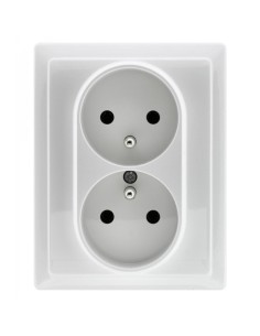 Vena gniazdo podwójne 2x2p+z kompletne białe 5104 36 2