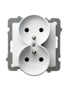 As gniazdo podwójne 2x2p+z bez ramki białe GP-2GRZ m 00 - hurtownia elektryczna Amper.pl 2