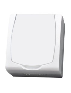 Madera gniazdo hermetyczne 1-krotne IP44 klapka biała białe Ospel - hurtownia elektryczna Amper.pl 2