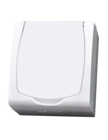 Madera gniazdo hermetyczne 1-krotne IP44 klapka biała białe Ospel - hurtownia elektryczna Amper.pl