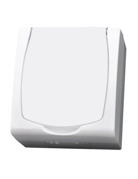 Madera gniazdo hermetyczne 1-krotne IP44 klapka biała białe Ospel - hurtownia elektryczna Amper.pl