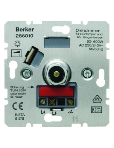 Berker One.Platform ściemniacz obrotowy 60-600W Hager 286010 - hurtownia elektryczna Amper.pl