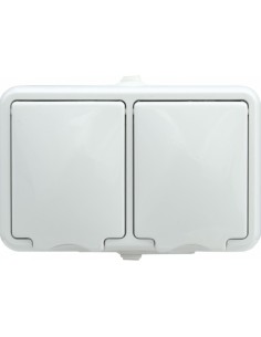 Hydro gniazdo hermetyczne n t podwójne IP44 klapka biała białe 1204 36 - hurtownia elektryczna Amper.pl 2