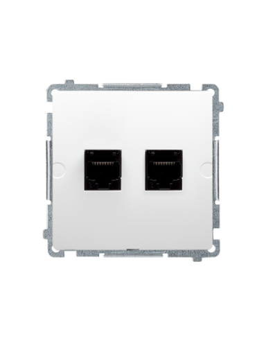 Basic Moduł gniazdo komputerowe podwójne białe - hurtownia elektryczna Amper.pl