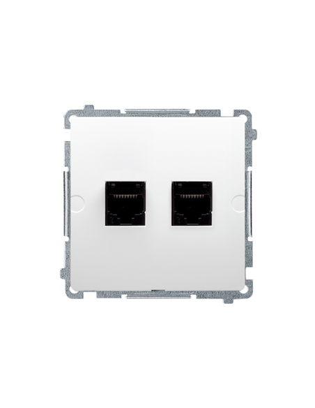 Basic Moduł gniazdo komputerowe podwójne białe - hurtownia elektryczna Amper.pl
