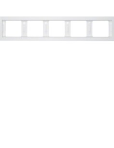 Berker K1 ramka 5-krotna pozioma biała Hager 13937009 - hurtownia elektryczna Amper.pl 2