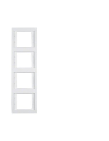 Berker K1 ramka 4-krotna pionowa biała Hager 13437009 - hurtownia elektryczna Amper.pl