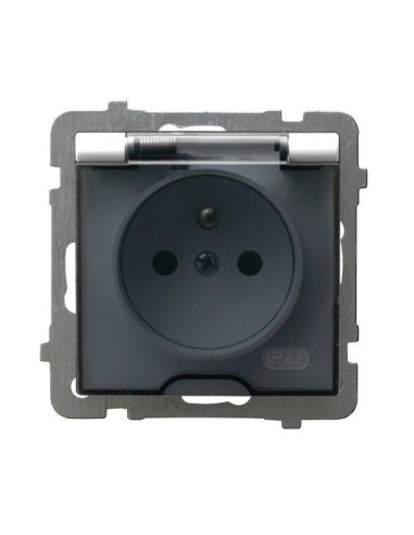 As gniazdo hermetyczne 2p+z IP44 klapka dymna białe GPH-1GZ m 00 D - hurtownia elektryczna Amper.pl