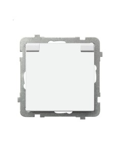 Sonata gniazdo hermetyczne IP44 klapka biała białe GPH-1RZ/m/00/w 2
