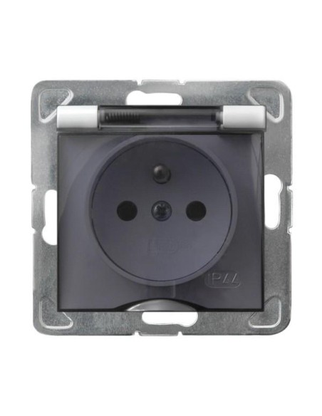 Impresja gniazdo hermetyczne IP44 klapka dymna białe GPH-1YZ m 00 d - hurtownia elektryczna Amper.pl