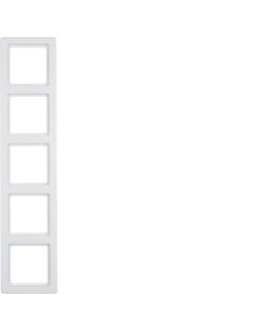 Berker Q1 ramka 5-krotna biała aksamit Hager 10156089 - hurtownia elektryczna Amper.pl 2