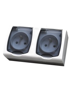 Madera gniazdo hermetyczne 2-krotne IP44 klapka dymna białe GNH-2NZ 00 d - hurtownia elektryczna Amper.pl 2