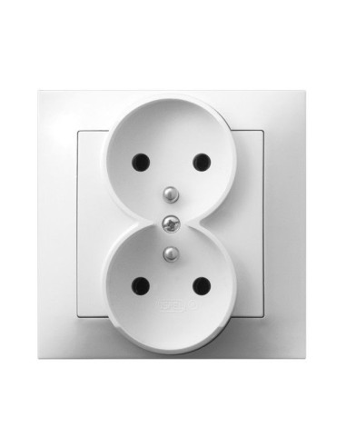 Impresja gniazdo podwójne 2x2p+z kompletne białe GP-2YZ 00 - hurtownia elektryczna Amper.pl