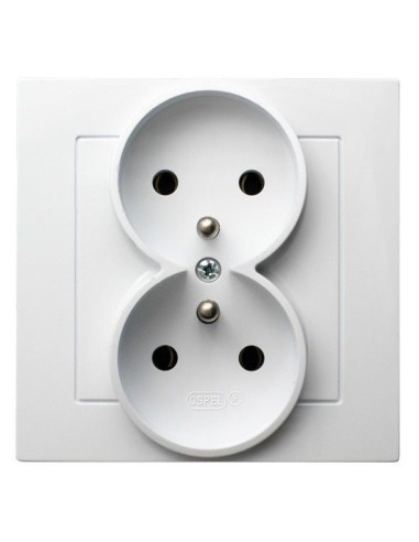 As gniazdo podwójne 2x2p+z kompletne białe GP-2GZ/00 - hurtownia elektryczna Amper.pl