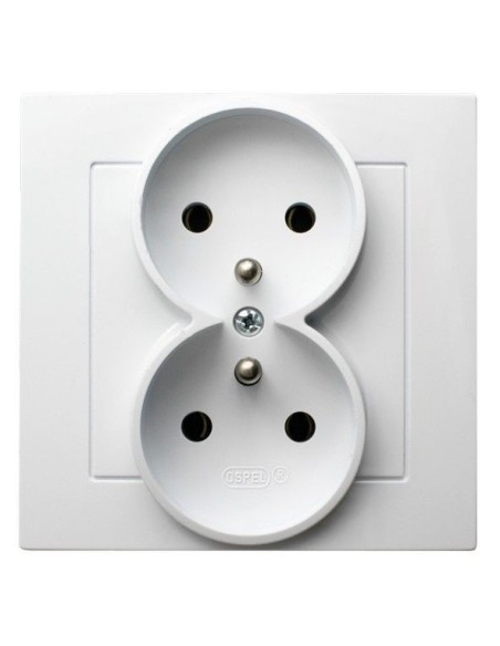 As gniazdo podwójne 2x2p+z kompletne białe GP-2GZ/00 - hurtownia elektryczna Amper.pl