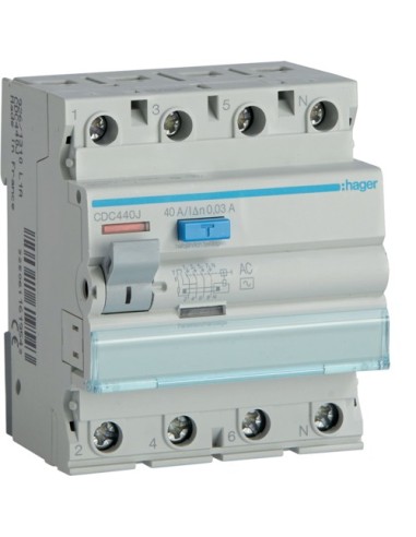 Wyłącznik różnicowoprądowy P304 40A 30mA AC Hager CDC440J - hurtownia elektryczna Amper.pl