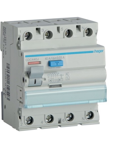 Wyłącznik różnicowoprądowy P304 40A 30mA AC Hager CDC440J - hurtownia elektryczna Amper.pl