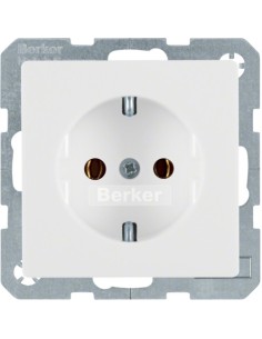 Berker Q1 gniazdo SCHUKO pojedyncze biały aksamit Hager 47436089 2