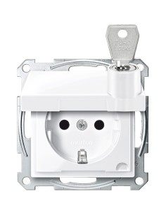 Gniazdo wtyk. SCHUKO z klapką przesł., blokady, b.śrub., B.A, P, Sys M Merten MTN2315-0325 Schneider 2