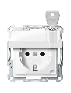 Gniazdo wtyk. SCHUKO z klapką przesł., blokady, b.śrub., B.P, P, Sys M Merten MTN2315-0319 Schneider 2