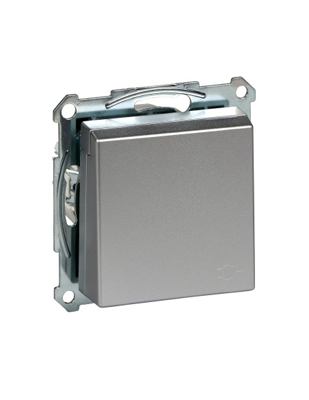 Gniazdo wtykowe SCHUKO z klapką, zaciski bezśrubowe, aluminium, system M Merten MTN2311-0460 Schneider