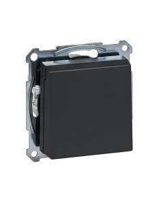 Gniazdo wtykowe SCHUKO z klapką, zaciski bezśrubowe, antracyt, system M Merten MTN2311-0414 Schneider 2