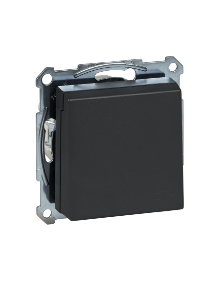 Gniazdo wtykowe SCHUKO z klapką, zaciski bezśrubowe, antracyt, system M Merten MTN2311-0414 Schneider