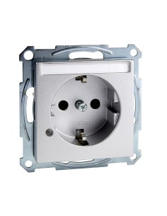 Gniazdo wtyk. SCHUKO p.opis., sygn. zał. przesł., b.śrub., alu, Sys M Merten MTN2303-0460 Schneider 2