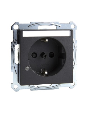 Gniazdo wtyk. SCHUKO p.opis., sygn. zał. przesł., b.śrub., antracyt, Sys M Merten MTN2303-0414 Schneider
