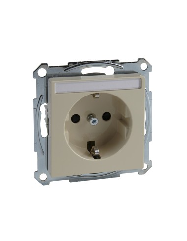 Gniazdo wtykowe SCHUKO z polem opisowym i przesłoną, b.śrub., K, P, Sys M Merten MTN2302-0344 Schneider