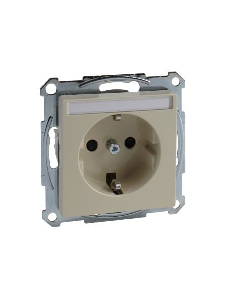 Gniazdo wtykowe SCHUKO z polem opisowym i przesłoną, b.śrub., K, P, Sys M Merten MTN2302-0344 Schneider