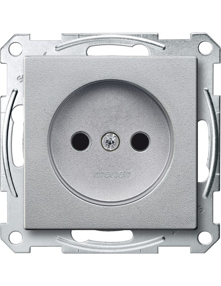 Gniazdo wtykowe bez uziemienia, z przesłoną, zaciski śrub., alu, Sys M Merten MTN2000-0460 Schneider