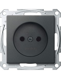 Gniazdo wtykowe bez uziemienia, z przesłoną, zaciski śrubowe, antracyt, system M Merten MTN2000-0414 Schneider 2