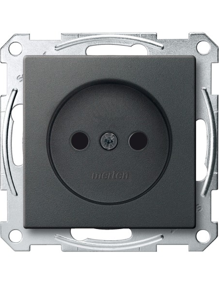 Gniazdo wtykowe bez uziemienia, z przesłoną, zaciski śrubowe, antracyt, system M Merten MTN2000-0414 Schneider