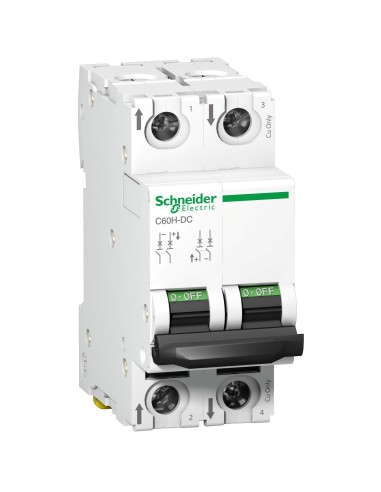 Wyłącznik nadprądowy C60H-DC-C2-2 C 2A 2-biegunowy Acti9 A9N61522 Schneider
